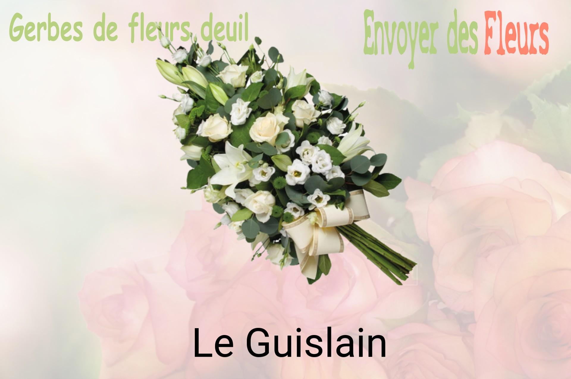 Gerbe de fleurs de deuil livrée à Le Guislain